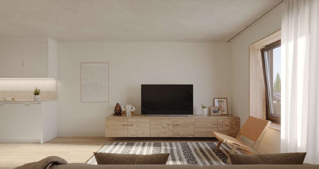 Living area of a typical studio, block B